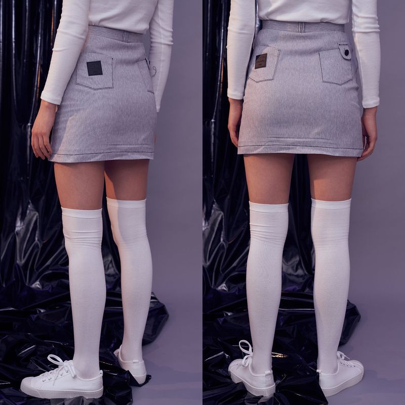 WHITE denim skirt