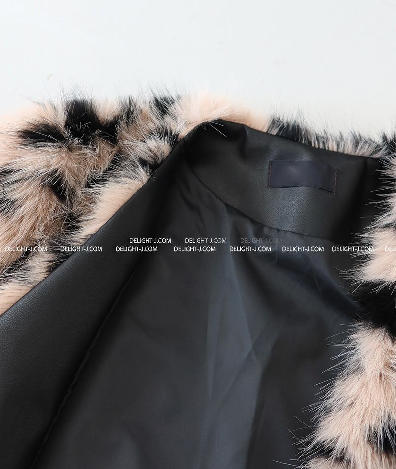 leopard leopard print cropped fur jacket
