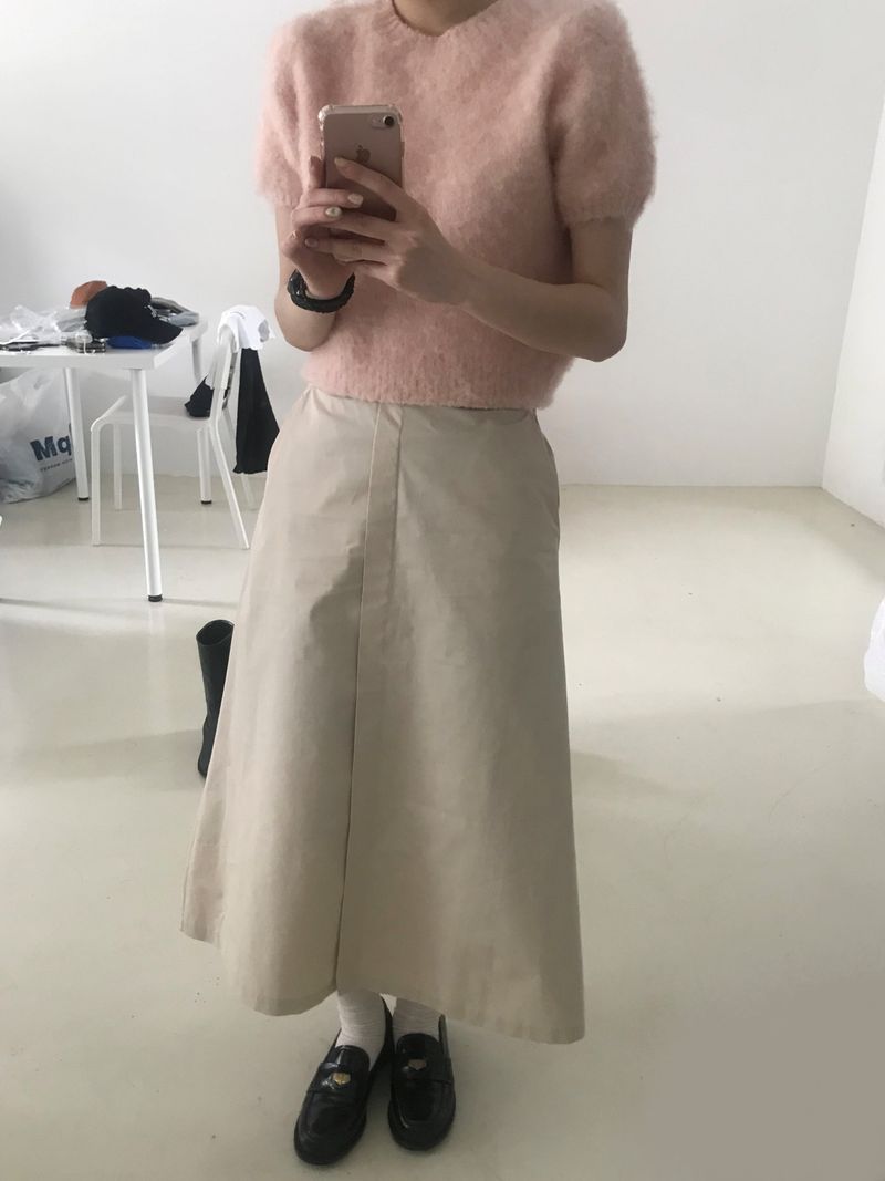 Harney button long skirt