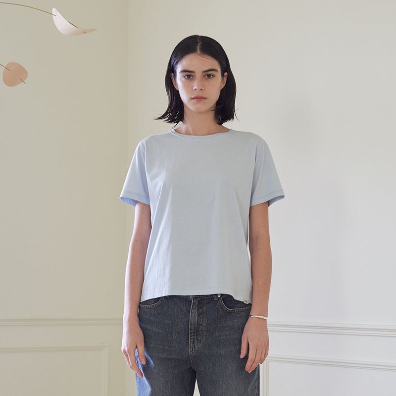 BASIC HALF SLEEVE T-SHIRT (BLUE)