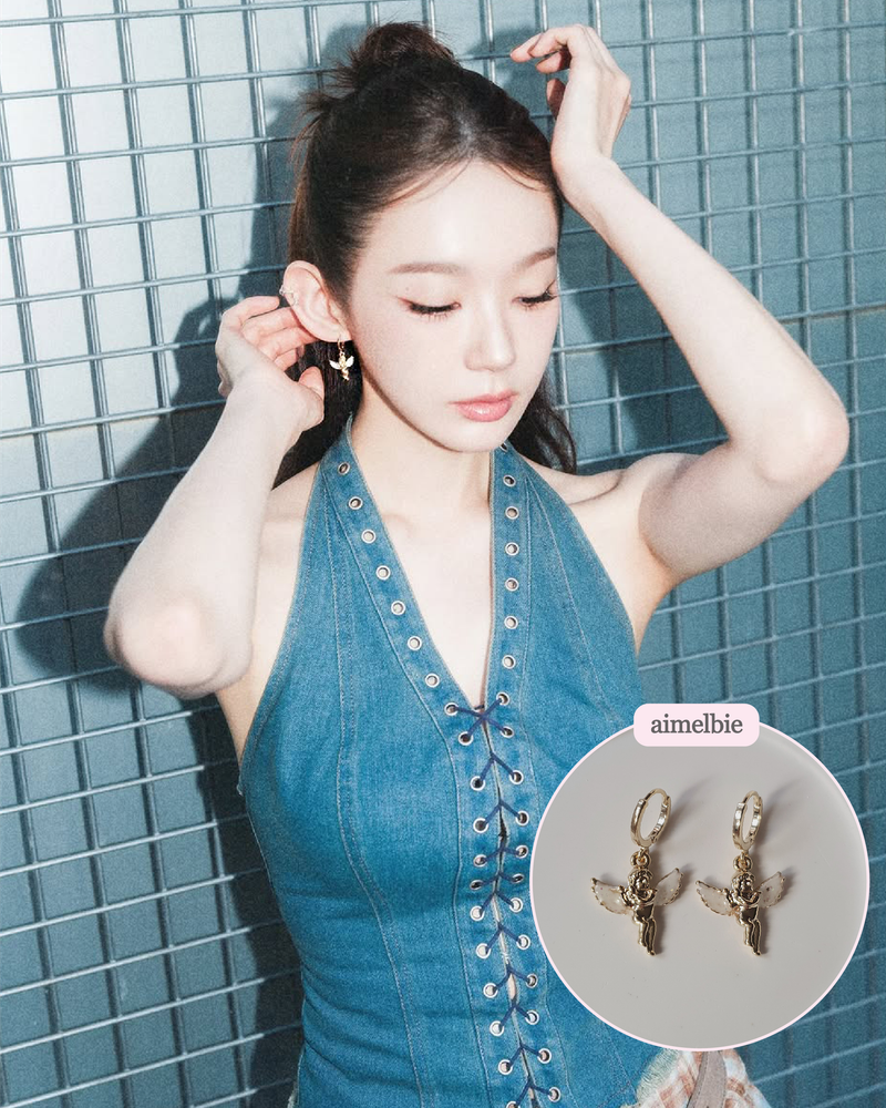[MEOVV Sooin Earrings] Baby Angel Huggies Earrings - Gold Color