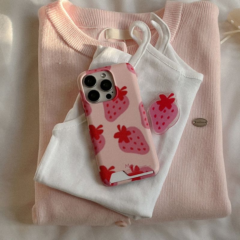 [Mademoment] strawberry delight pattern design iphone card case