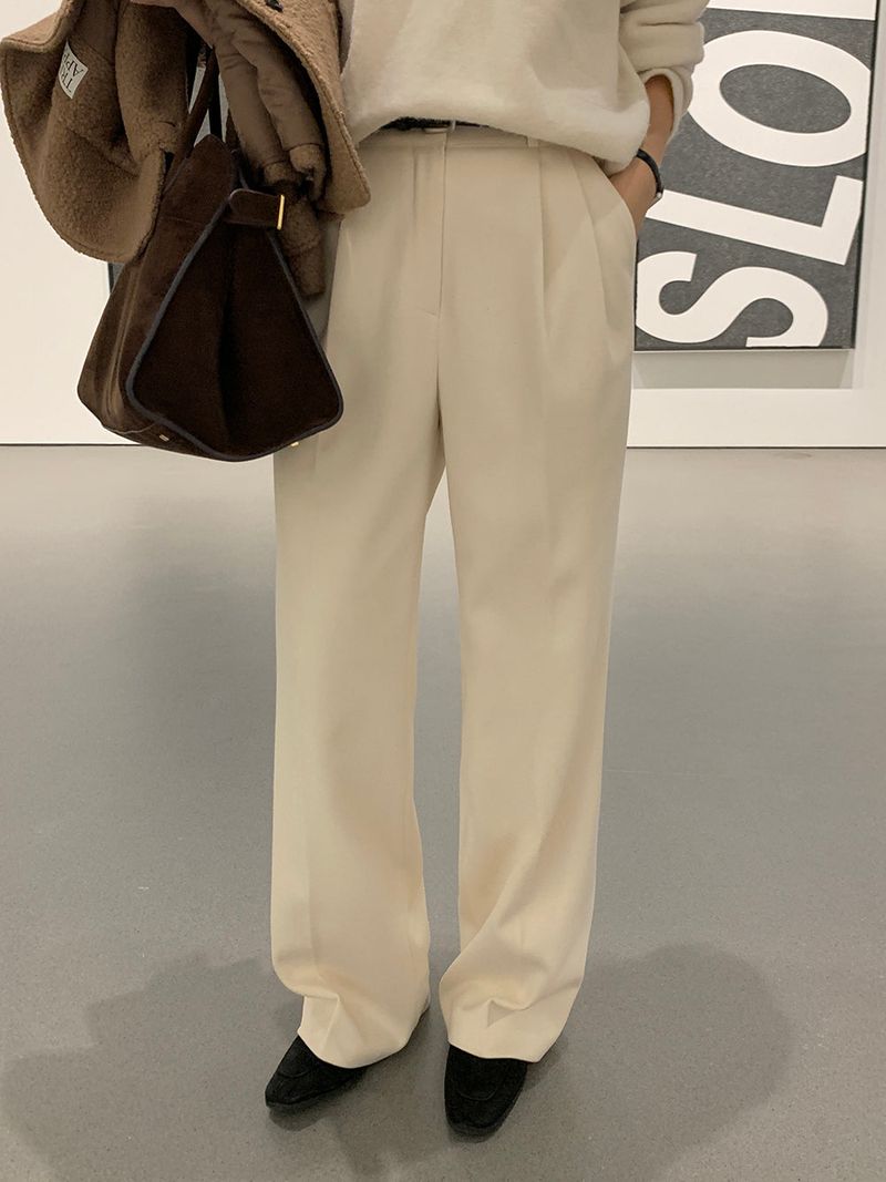 [MADE] [Wool Napping] Winter Warm Pintuck Wide Slacks