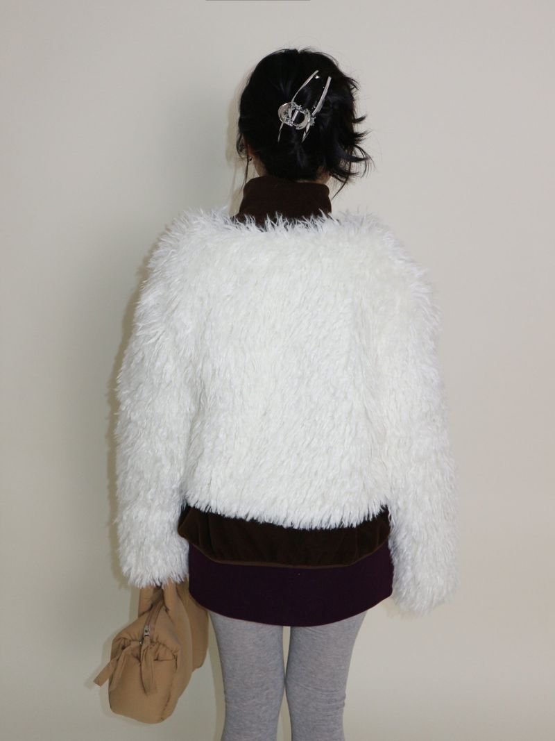 Angel Hairri Fur Bolero Short Jacket (Semi Cropped Jacket)