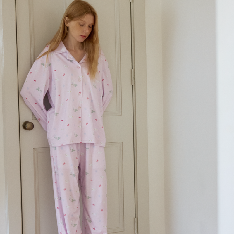 2025ss spring and summer printed pajamas set