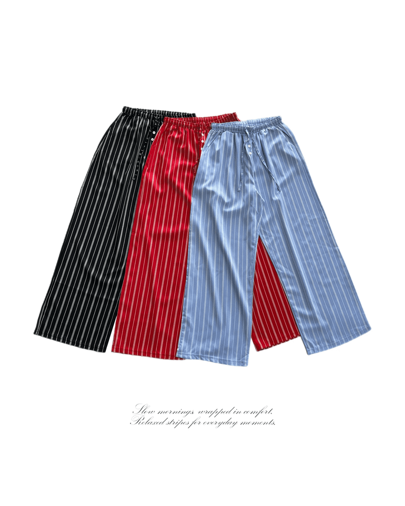 GUSTA（グスタ）の「Sunday Home Stripe Lounge Button Wide Pants（Pants）」
