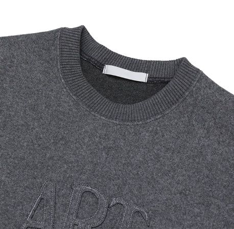 Art wool patch sweatshirt