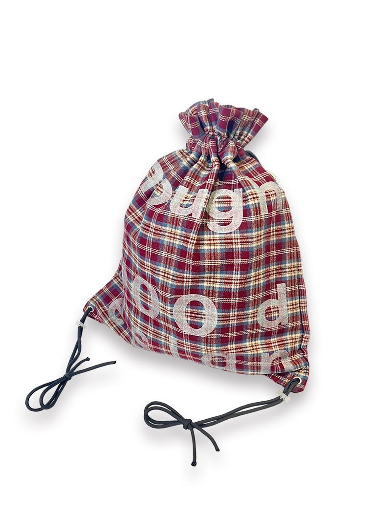 000 Design Check Gym Sack / Burgundy