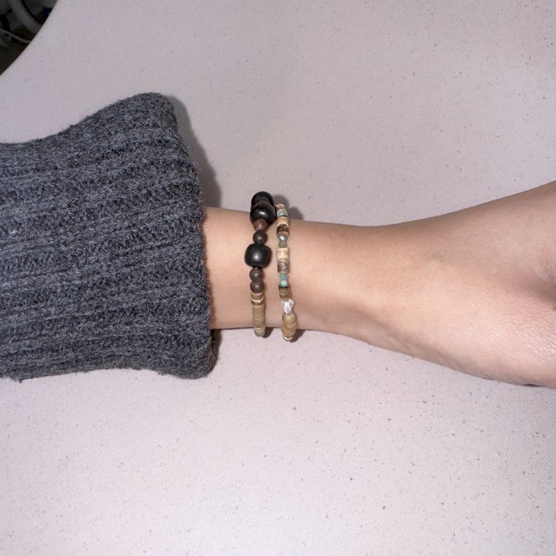 black pop wood bracelet