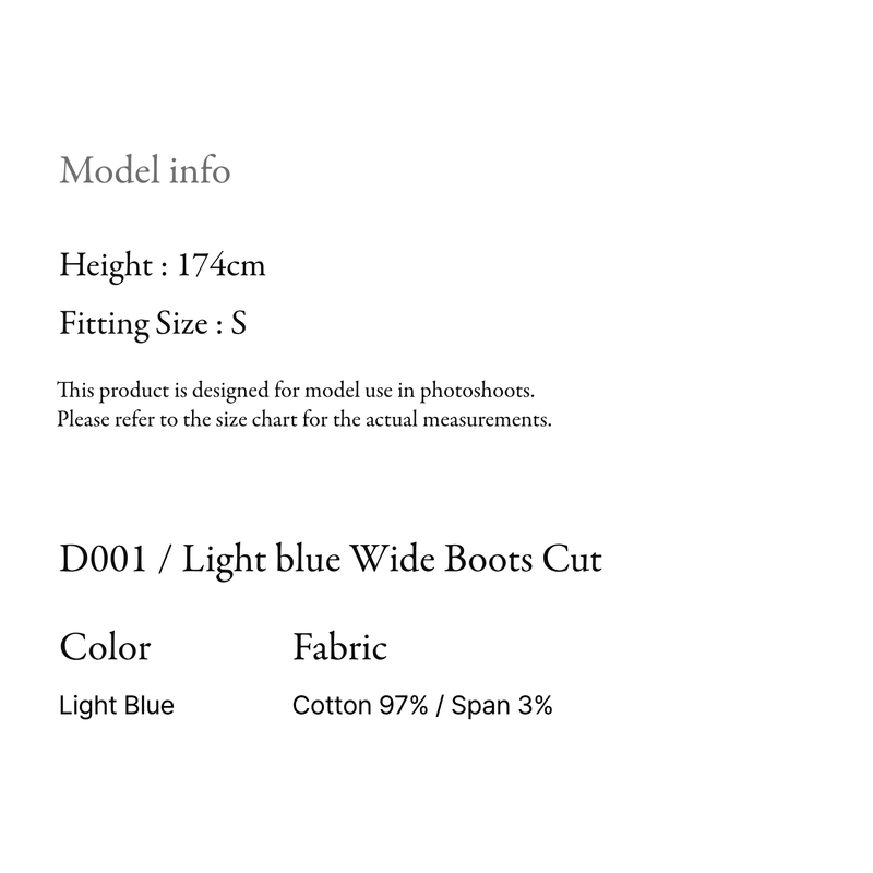 Light blue wide boots cut - D001