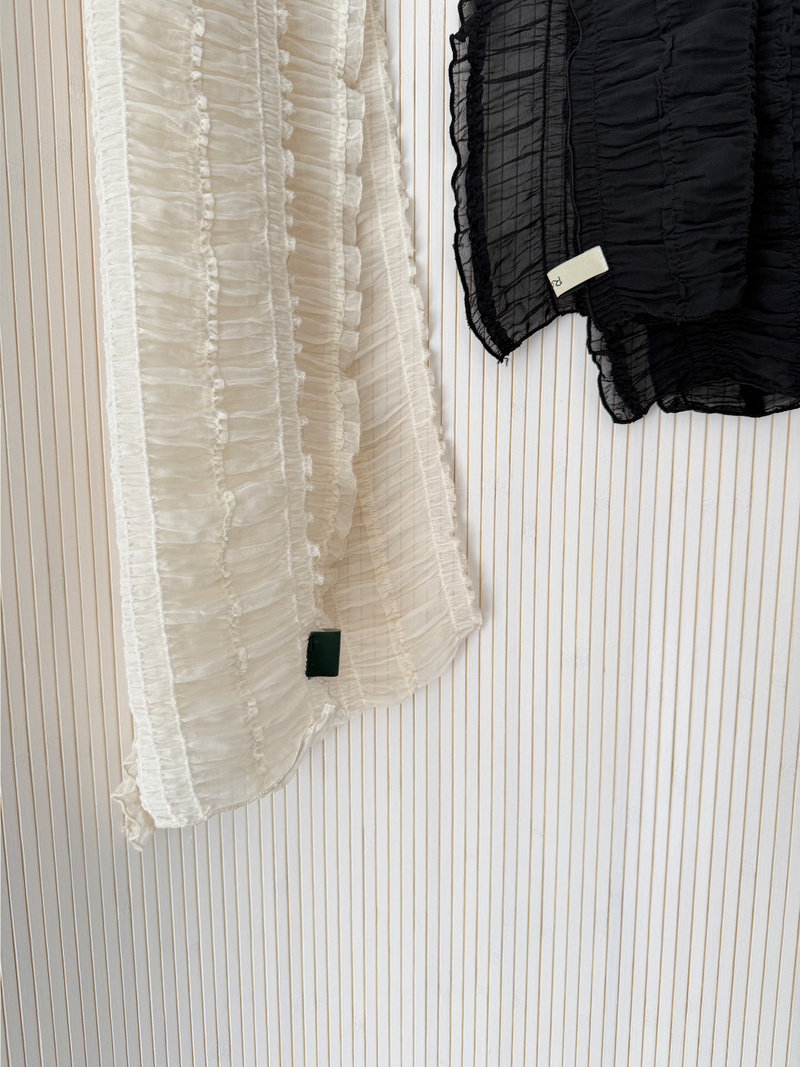 crinkled veil scarf (2color)
