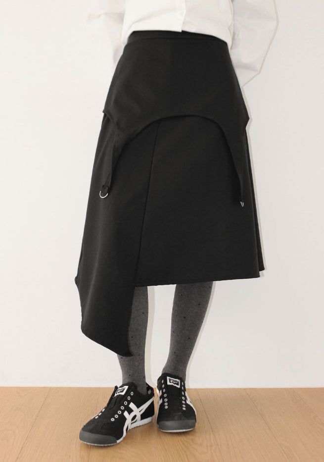 AAKE(アケ)の「(WOOL) D-RING UNBALANCE SKIRT(Skirts)」