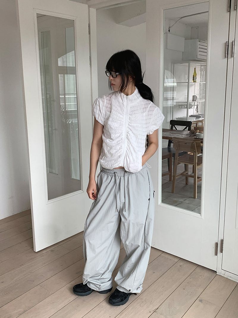 NYLON BIJO SNAP BUTTON PANTS (4C)