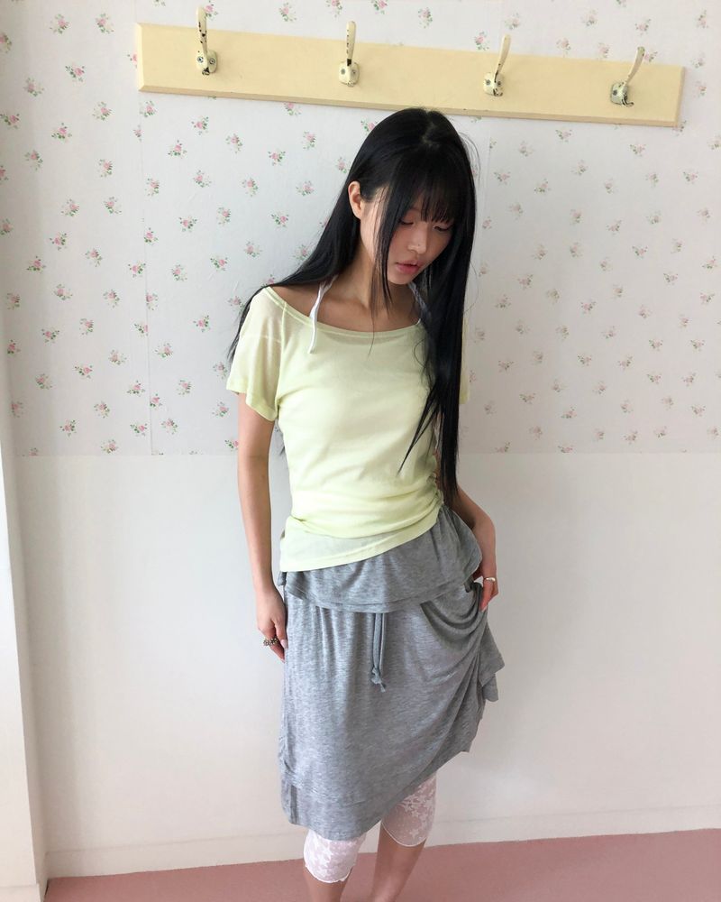 WONDER WONDER（ワンダーワンダー）の「ベイビン ワンショルダー ショートスリーブTシャツ（トップス）」