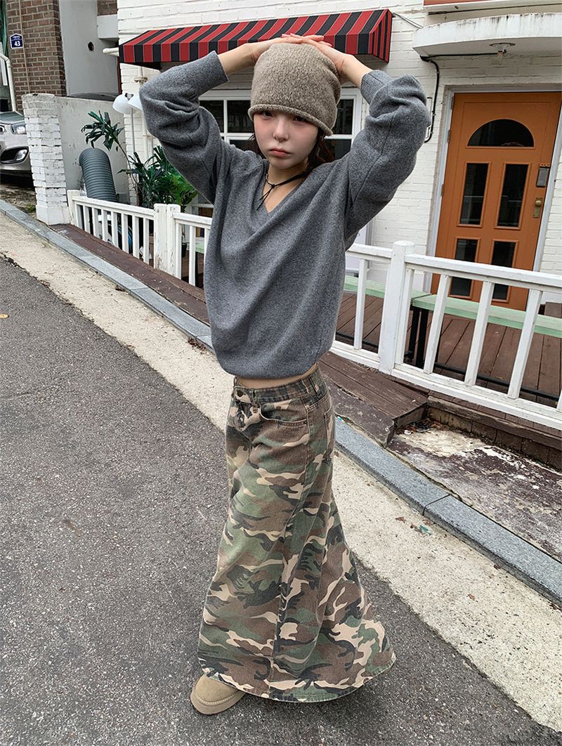 CAMOUFLAGE MAXI SKIRT