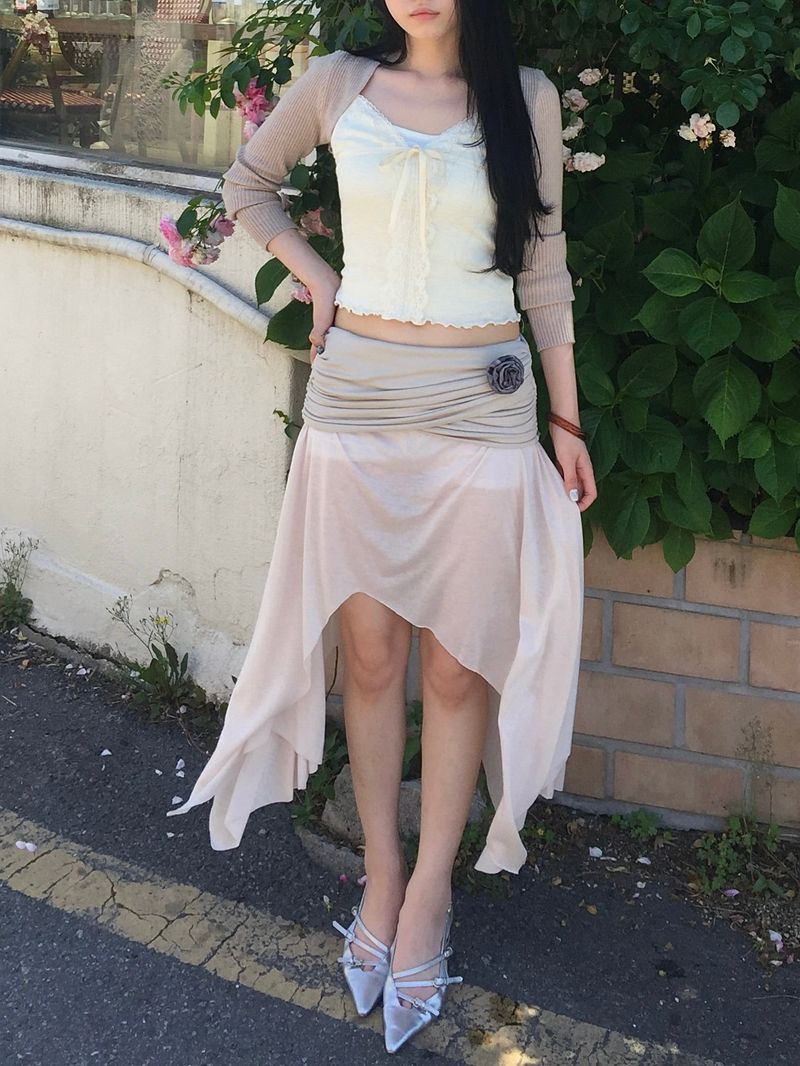 Angel Drape Unbal Long Skirt