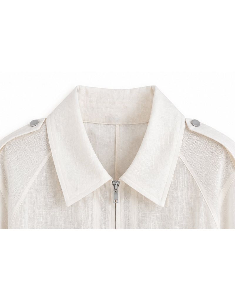 Nova Linen Sheer Summer Blouson Ivory
