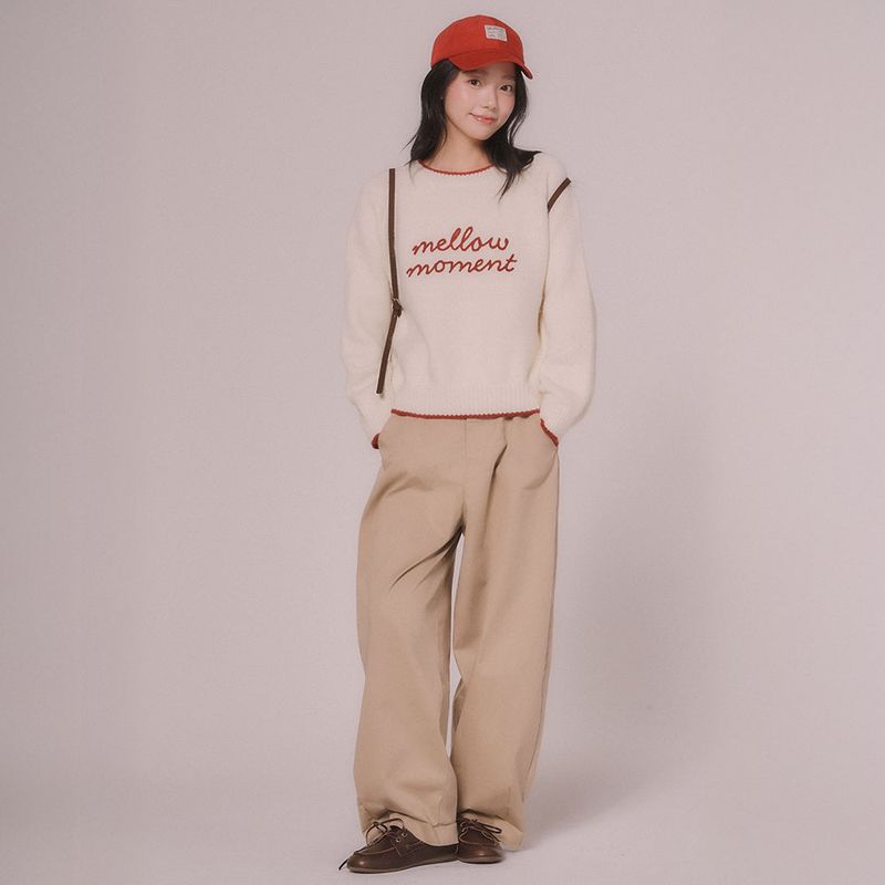 mellotory（メロートリー）の「MELLOW EMBROIDER LINE KNIT TOP (Ivory)（Tops）」