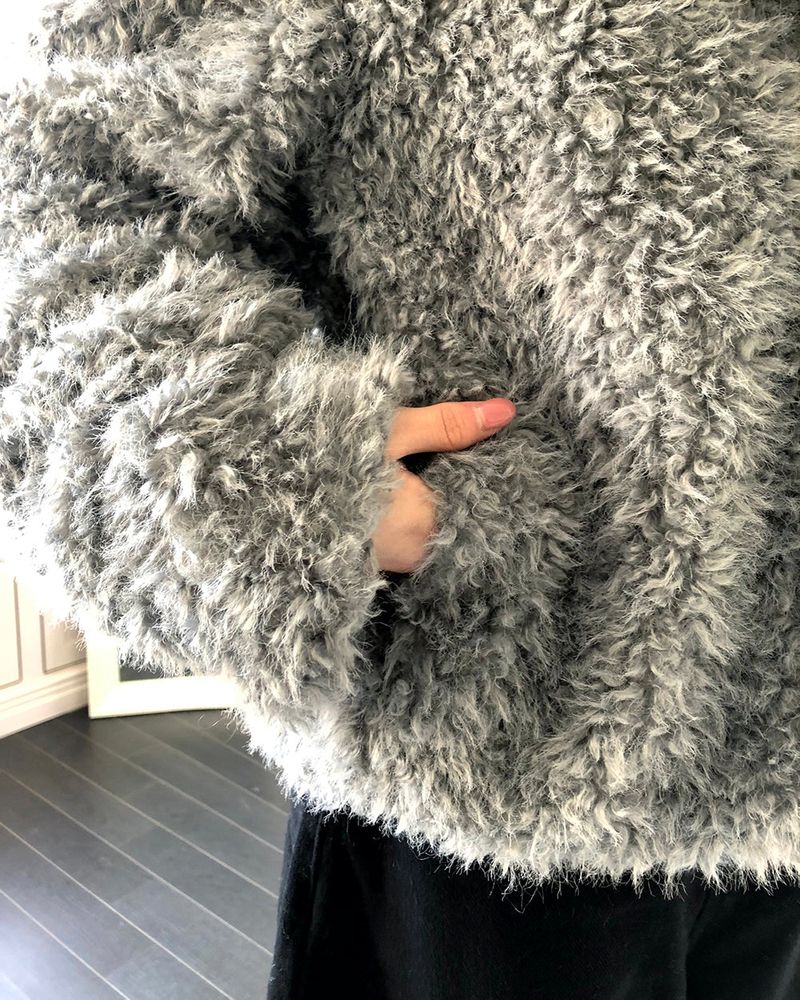 Oren Fuzzy Faux-Fur Toggle Coat
