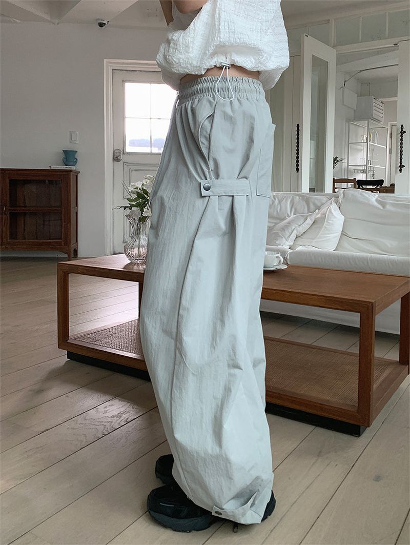 NYLON BIJO SNAP BUTTON PANTS (4C)