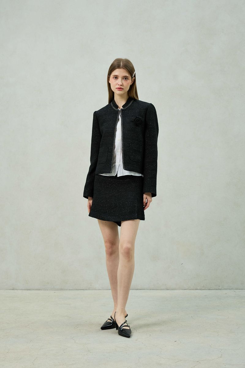 AGLOW TWEED JACKET / BLACK