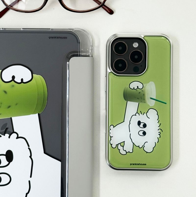 matcha love silver epoxy case