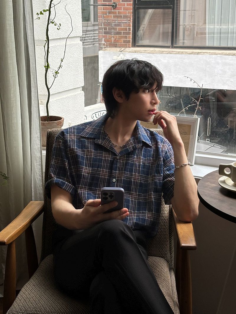 ASCLO（エジュクロ）の「ASCLO Summer Mood Check Short Sleeve Shirt (3color)（Tops）」