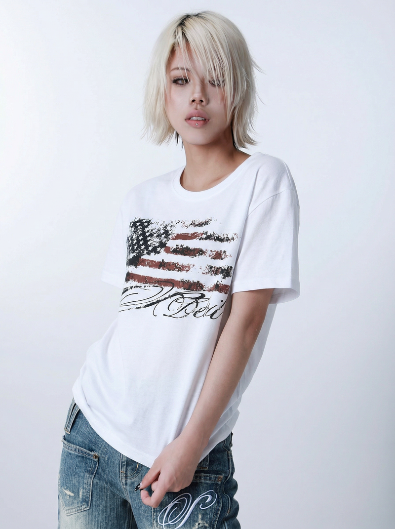 SEXXDEVIL "DESIRE" Flag Print T-shirt