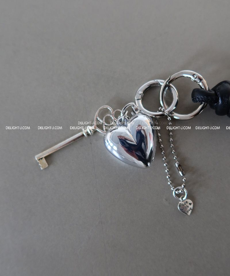 Heart key strap layered keyring