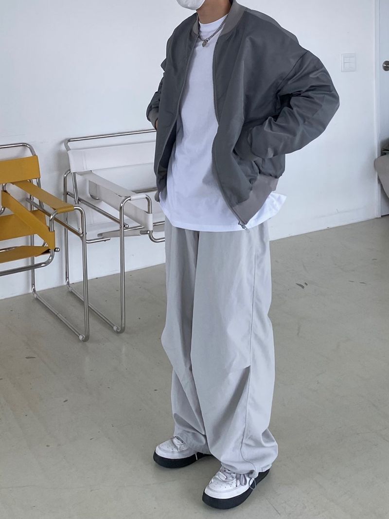 Offbeat Silver Ring Nylon Balloon Pants 2C