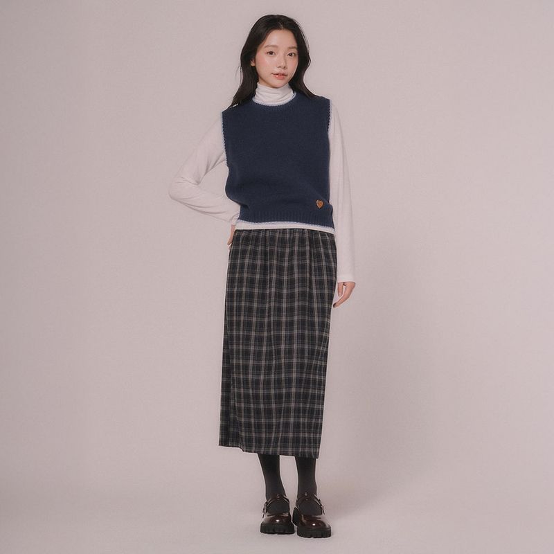 mellotory（メロートリー）の「SIMPLE LINE KNIT VEST (Navy)（Tops）」
