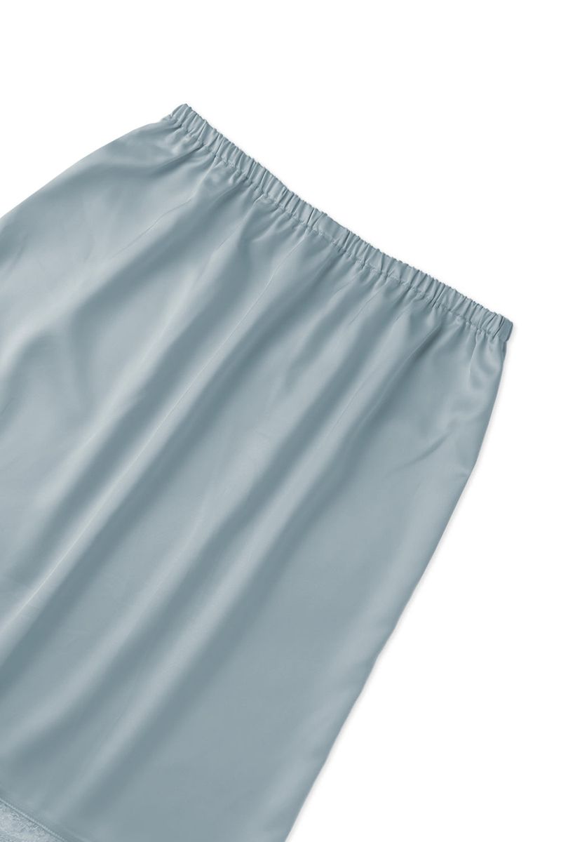 Satin midi skirt_skyblue