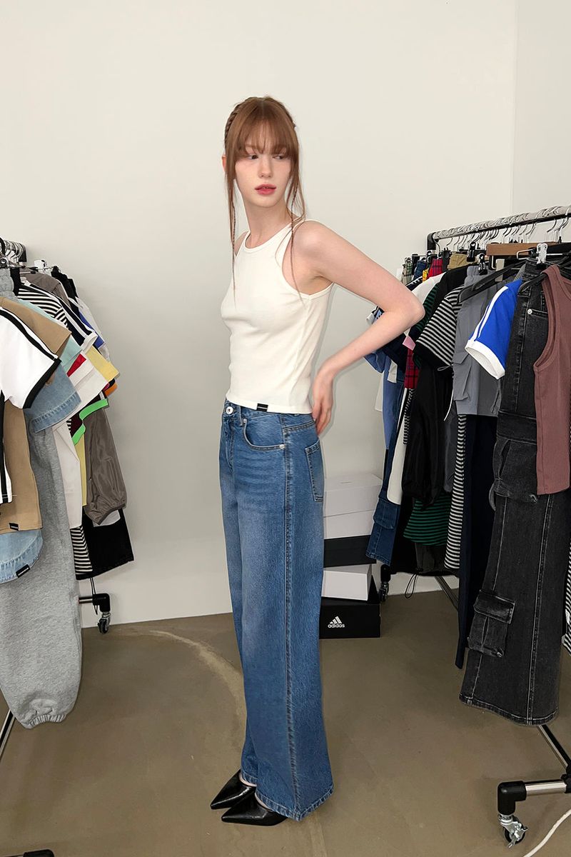 BASIC WIDE DENIM PANTS (BLUE)