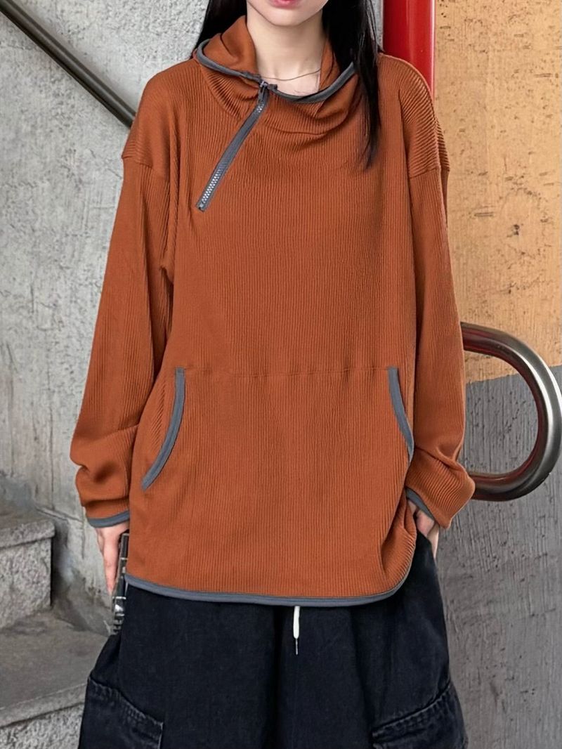 PEARCLAN(ペアクラン)の「knit diagonal zipper hoodie(Tops)」
