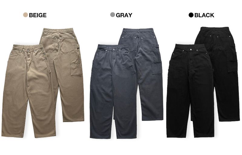 Carpenter Cargo One Pocket Loop Wide Long Pants (3 colors)