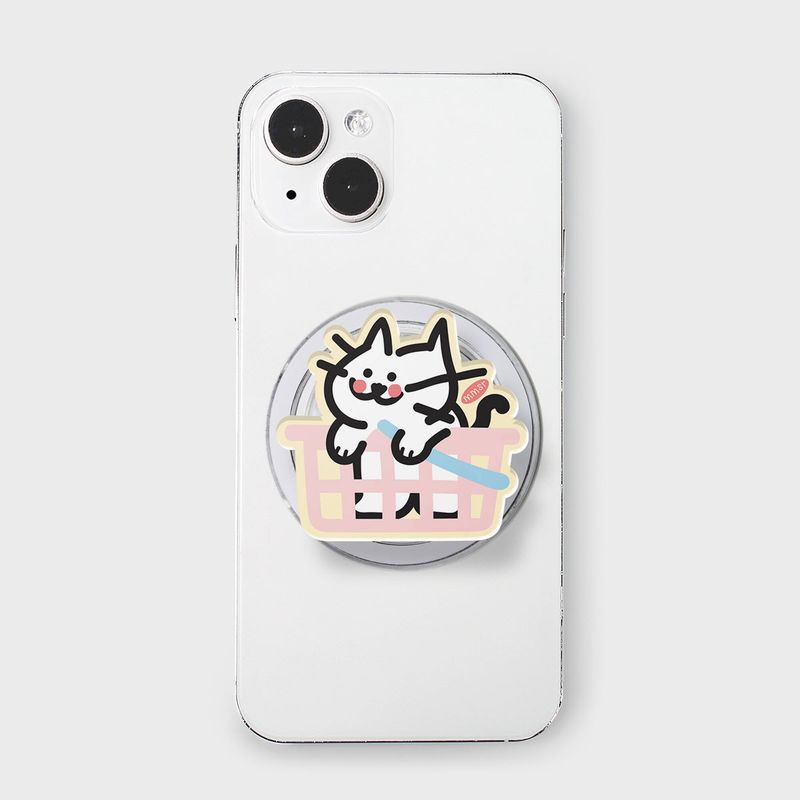 murmursroom（マーマーズルーム）の「バスケットキャットmagsafeスマホグリップ（スマホグッズ/小物）」