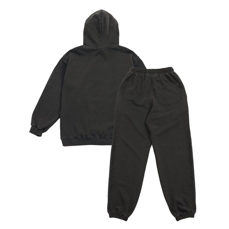 PIGMENT COATED SWEAT SET-UP CHARCOAL