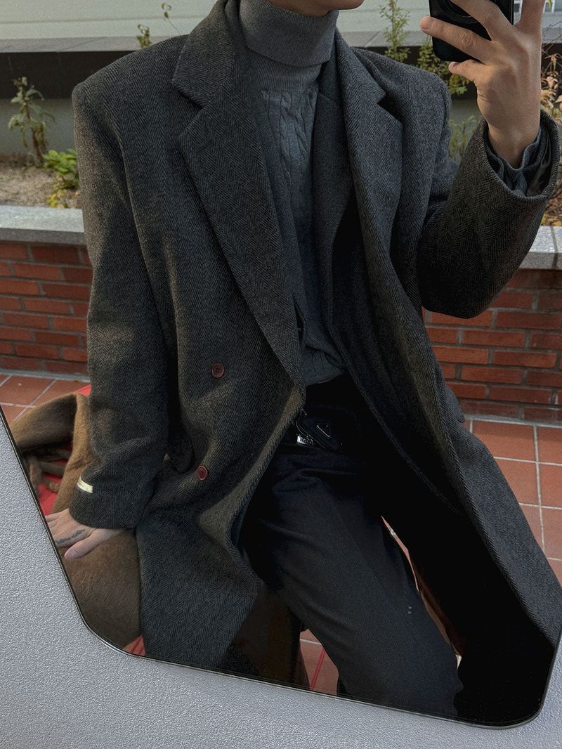 ASCLO Grace Herringbone Wool Coat (2color)