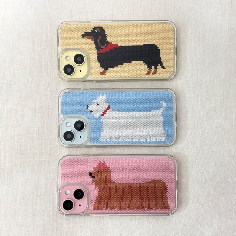 DOGS KNIT HARD JELL CASE_BLUE