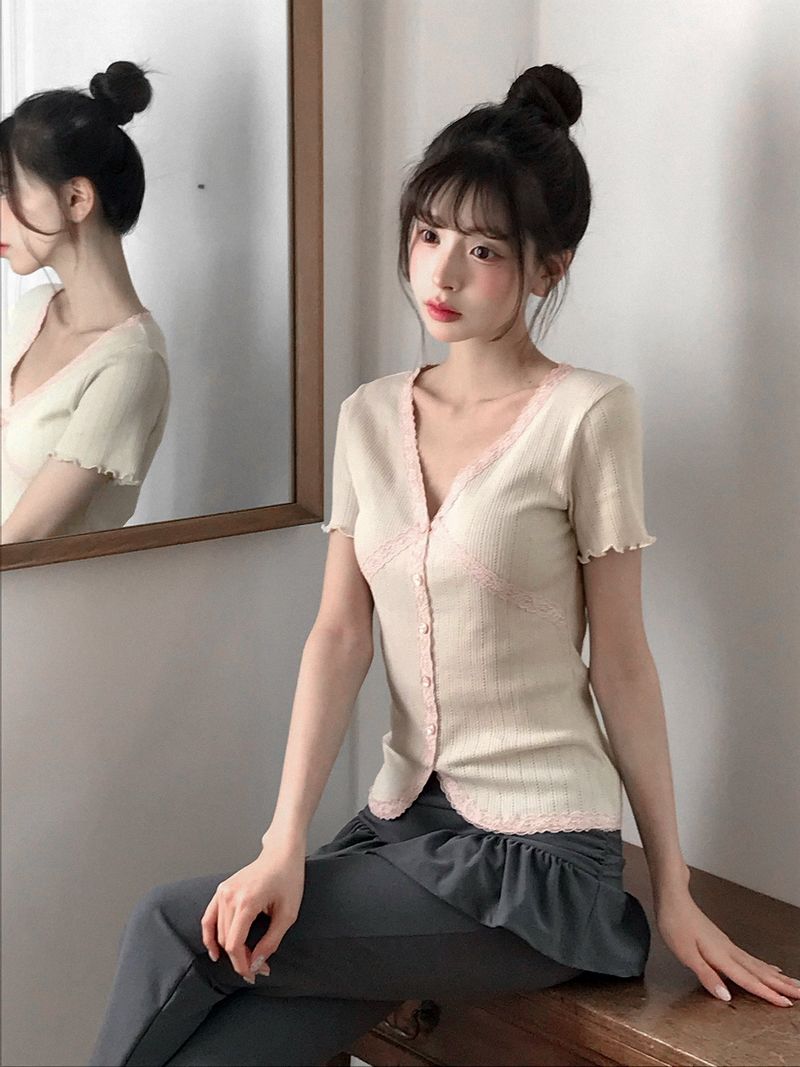 [MADE] Vernis Lace Cardigan Tee