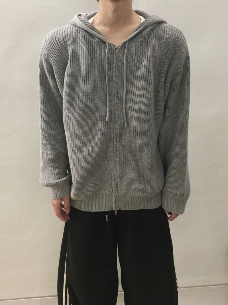 Meliou Crop Knit Hooded Zip-Up 3C