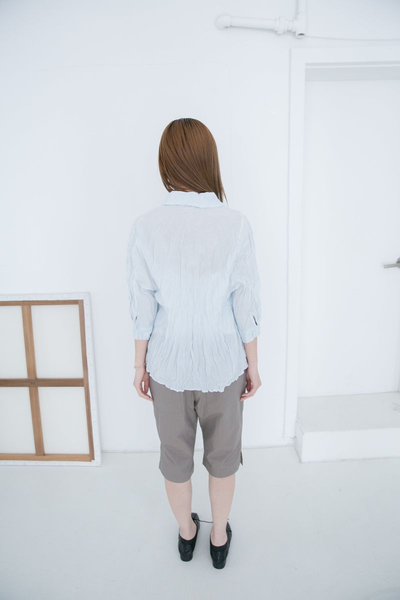 wrinkle capri shirt(2colors)