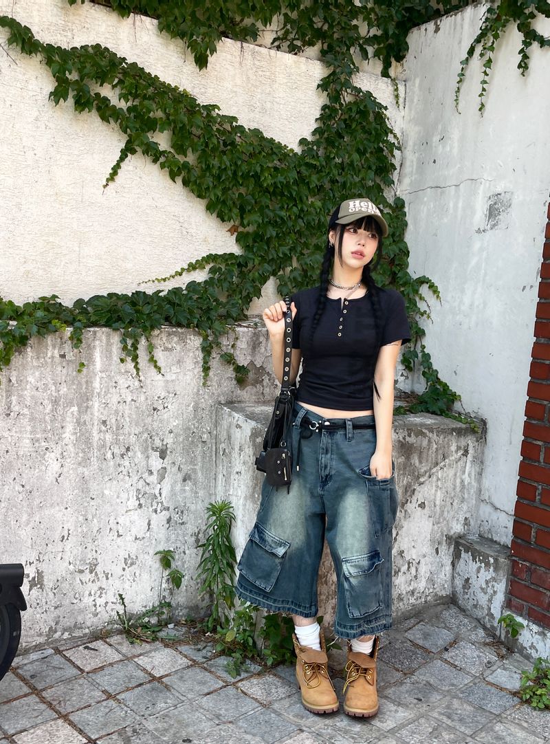 Origin Vintage Cargo Denim Bermuda Pants