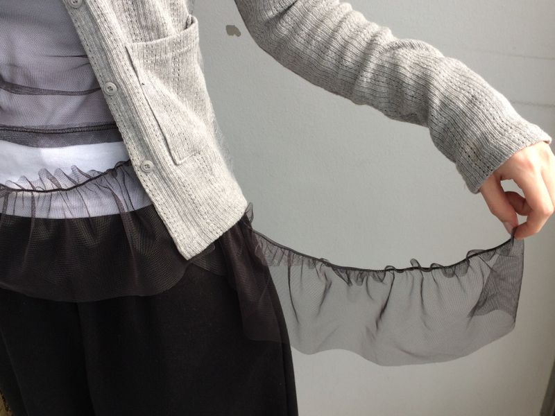 see-through frill sleeveless