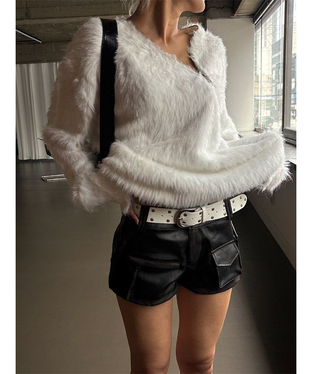 MUZESEOUL（ミューズソウル）の「[Unisex] Angora zipper knit(2color)（Tops）」