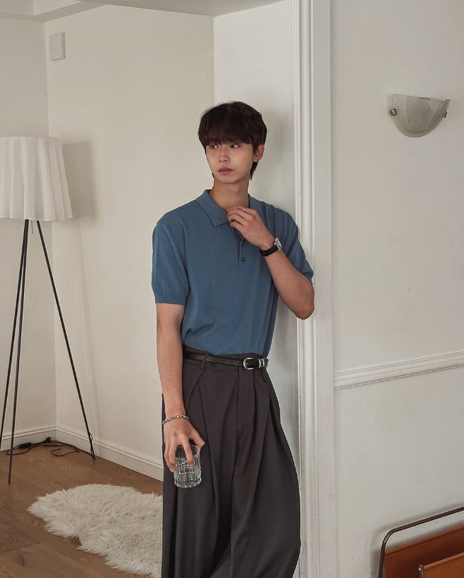 Summer Cooling Deep-Tuck Wide Slacks