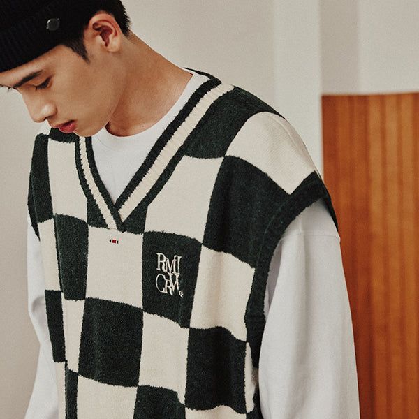 ROMANTIC CROWN（ロマンティッククラウン）の「CHECKER BOARD TERRY VEST_GREEN（Tops）」