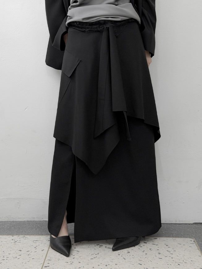 Sherbell Pocket Wrap Layered Skirt
