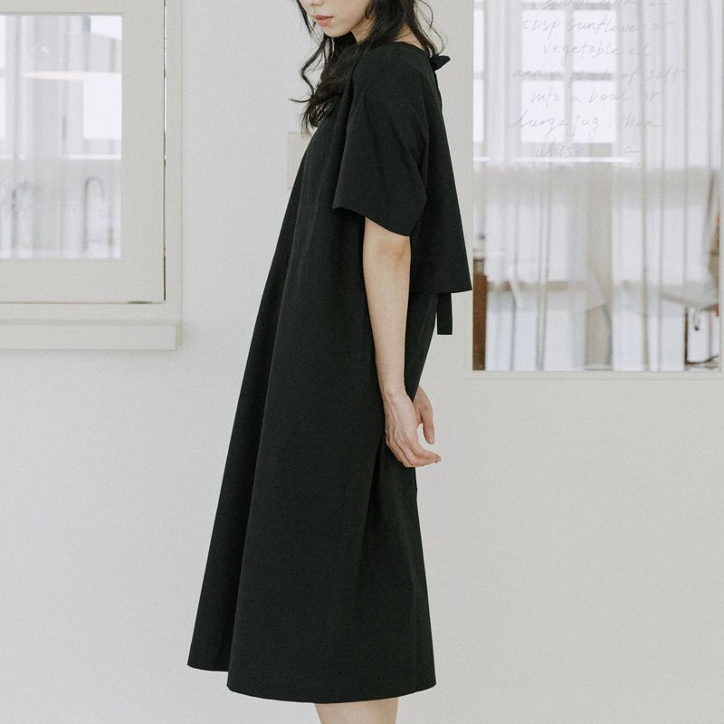 malen（マレン）の「layered ribbon onepiece black（Dresses）」