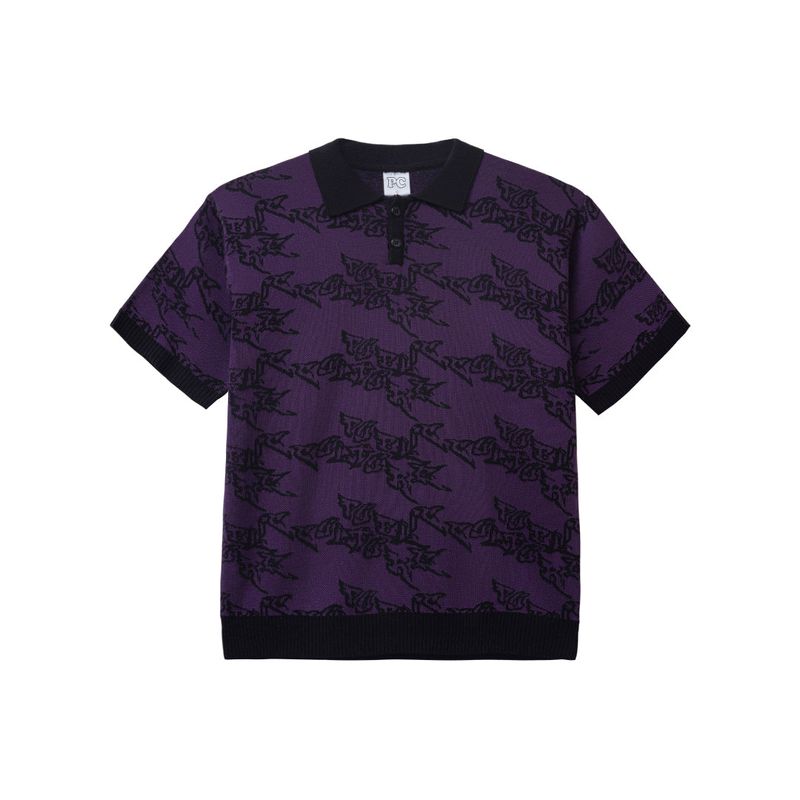 Public Culture（パブリックカルチャー）の「Bombing Knit Polo - Dark Purple（Tops）」